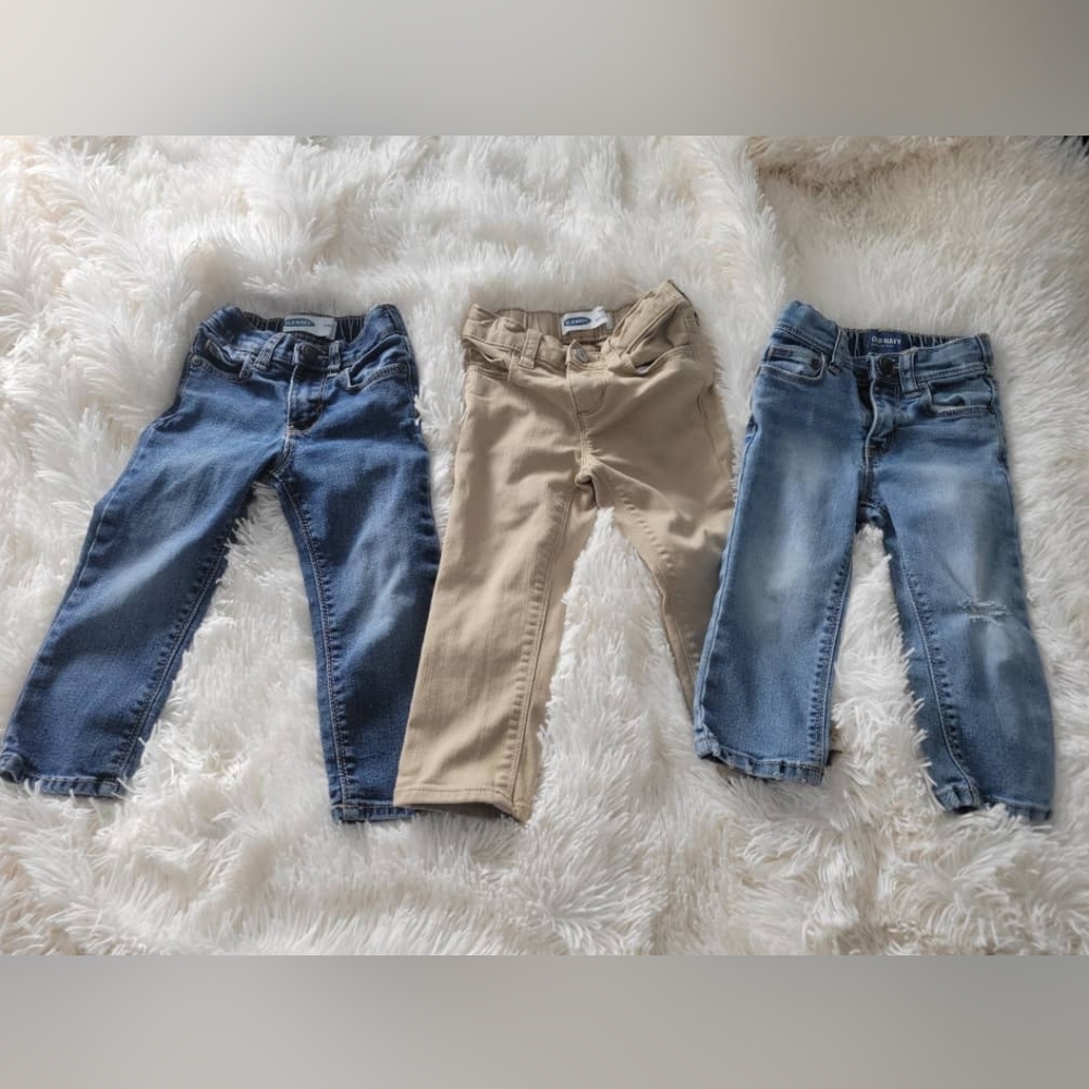 Old Navy Kids Blue and Tan Jeans Trio Lot